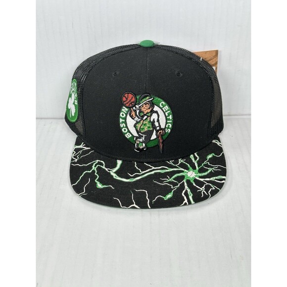 Mitchell & Ness Boston Celtics NBA Storm Adjustable Snapback Trucker Hat Cap NWT - Picture 1 of 6
